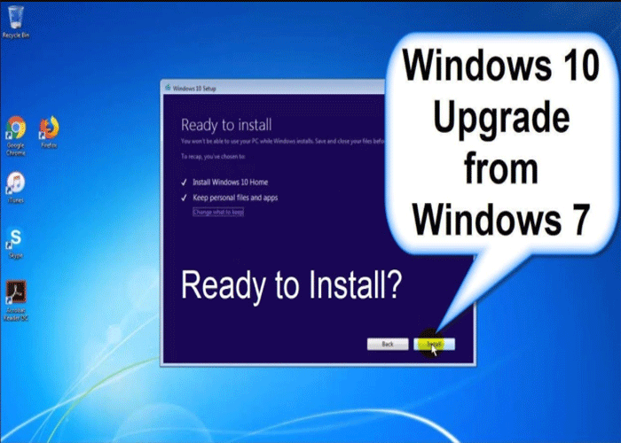 how to upgrade windows 7 to windows 10 without losing data