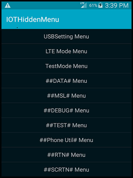 IoT Hidden Menu Galaxy s6