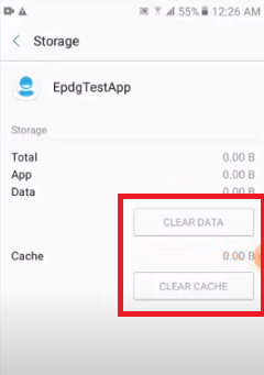 How to fix EPDG test app on Android